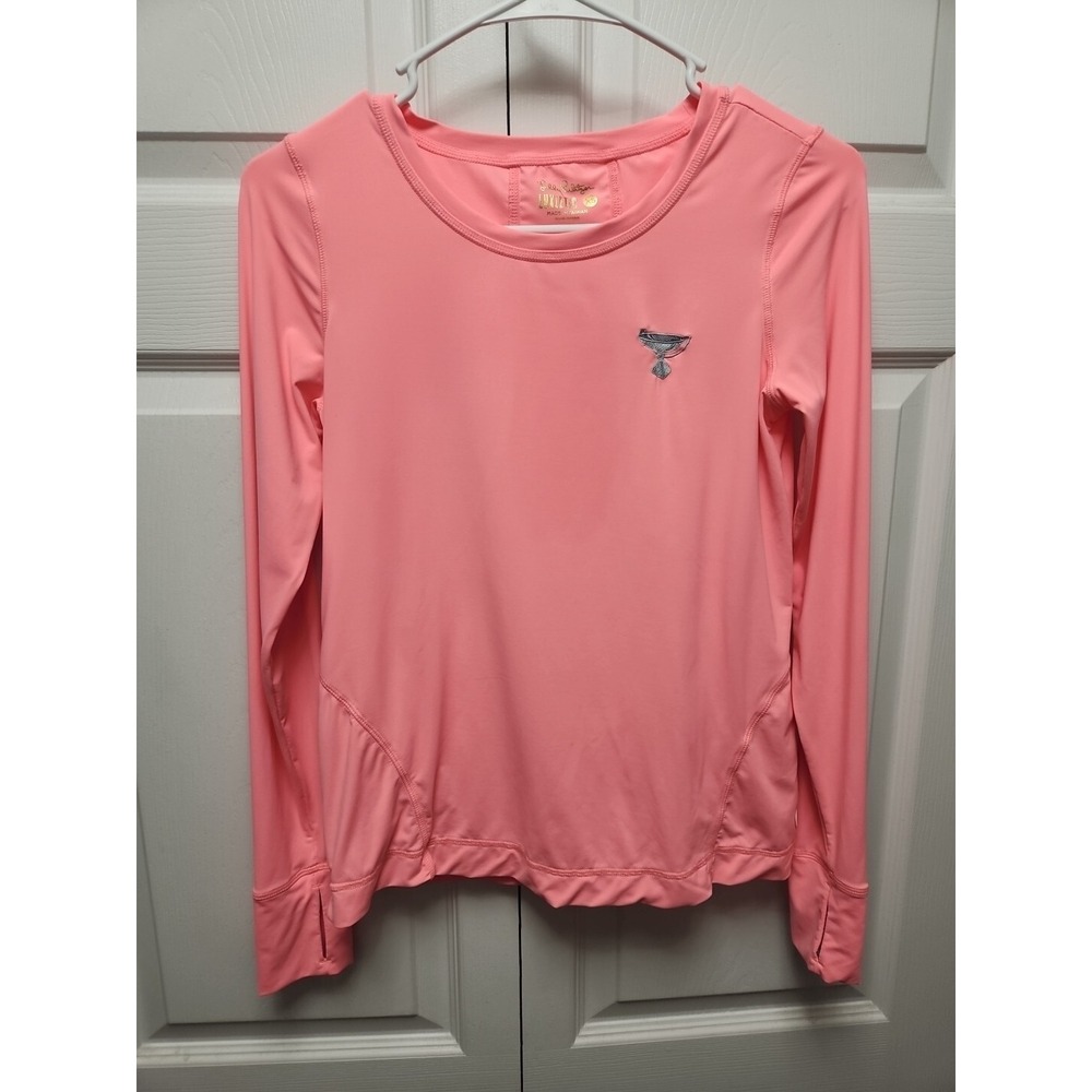 Lilly Pulitzer LUXLETIC Rear Media Zip Pink Coral Sands XS Runner Wear